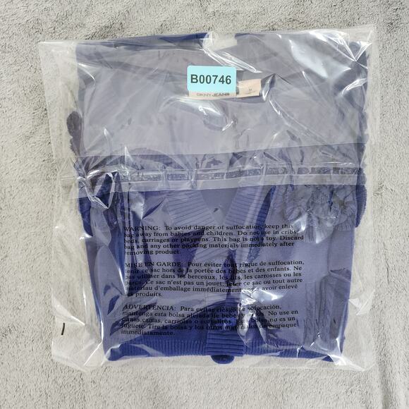 DKNY Sweater Womens M Blue 3 Button up Cardigan Embellished Detail Cotton Preppy - Picture 11 of 11